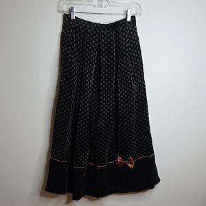 Elegant Black and Pink Women's Skirt Vintage BOW, VELOUR!!!  SZ 4